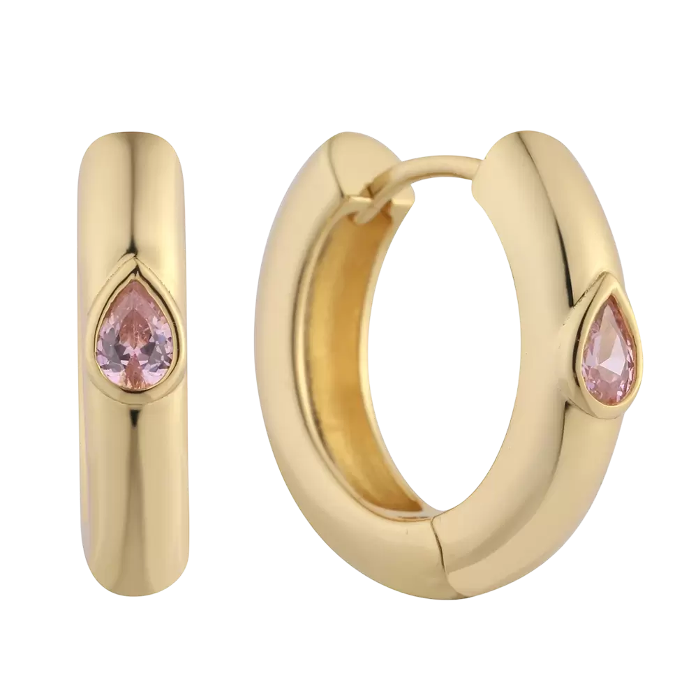 E07750 قرط من الفضة الإسترليني عيار 925 مرصع بالزركون