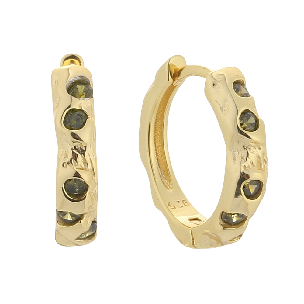 E08728 قرط من الفضة الإسترليني عيار 925 مرصع بالزركون