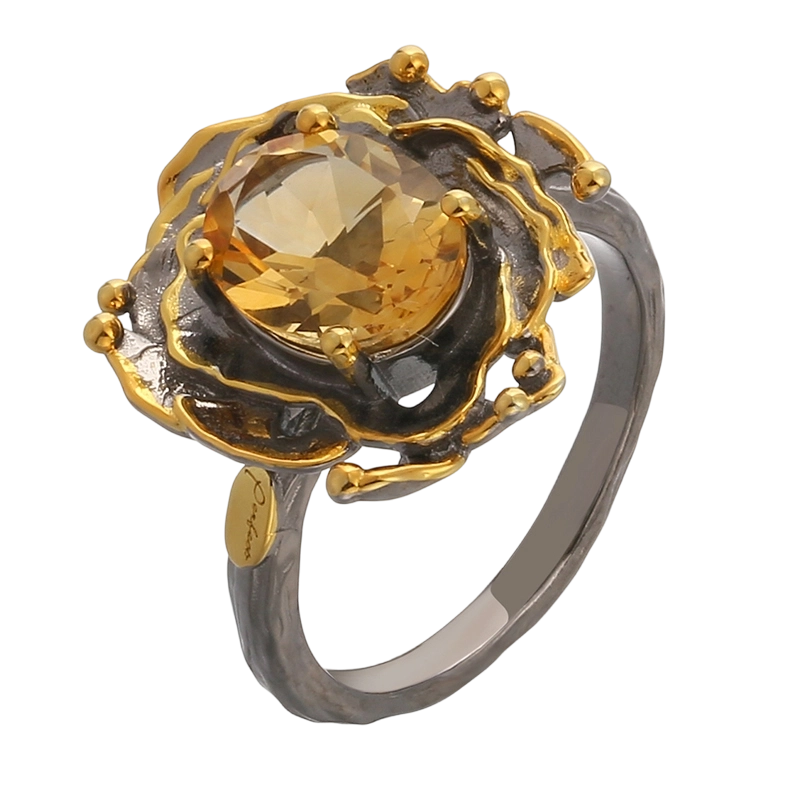 خاتم كريتين مصنوع يدويًا من الفضة الإسترليني عيار 925 (YR03635)