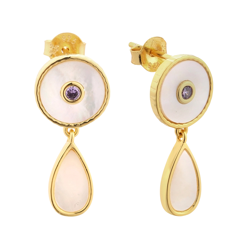 E08211 قرط من الفضة الإسترليني عيار 925 مصنوع من عرق اللؤلؤ