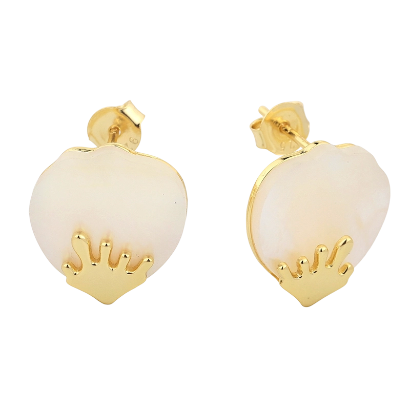 PLE07838 أقراط من الفضة الإسترليني عيار 925 مصنوعة من عرق اللؤلؤ