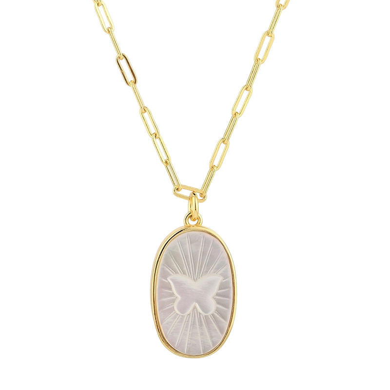 PLN03268 قلادة من الفضة الإسترليني عيار 925 مصنوعة من عرق اللؤلؤ