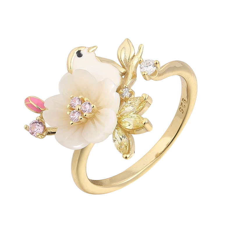 خاتم من الفضة الإسترليني عيار 925 من عرق اللؤلؤ YR02679