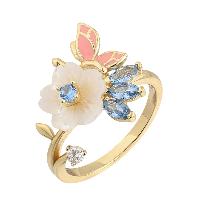 خاتم من الفضة الإسترليني عيار 925 من عرق اللؤلؤ YR02682