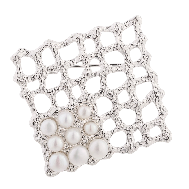 بروش من الفضة الإسترليني عيار 925 مرصع باللؤلؤ C00499